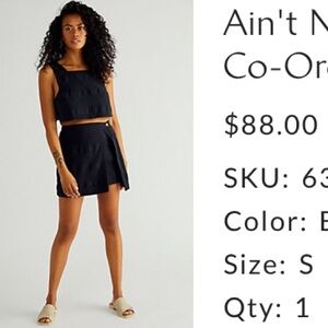Free People Skort set.